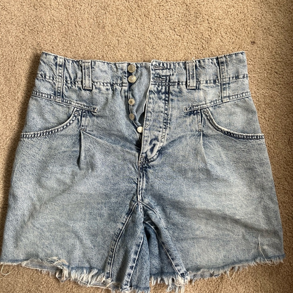 Free People Nelson Denim Harem Shorts, XS